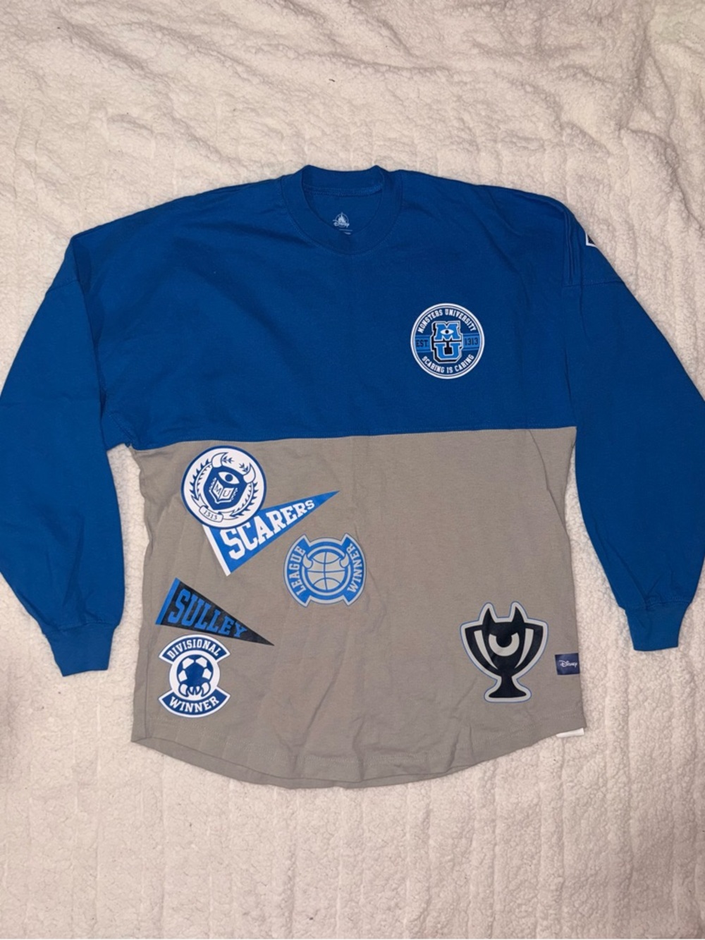 Disney Spirit Jersey Blue and Gray Long-Sleeve Monsters University Shirt